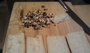 Bread and toppings ready to go!