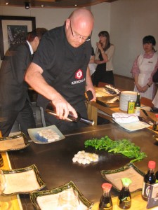 Simon Hulstone cooking my starter!