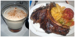 A giant's meal, young bull steak and pineapple catalan!